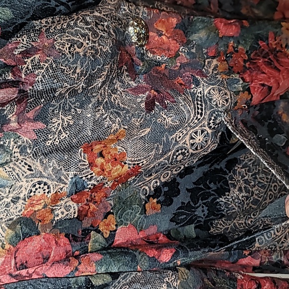 Vintage Blazer Jacket Womens rose print pockets lightweight - Picture 3 of 9